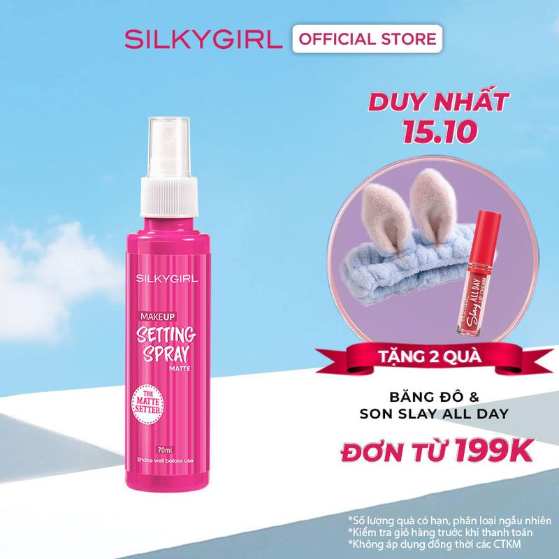 Xịt Giữ Lớp Trang Điểm Lâu Trôi Silkygirl Makeup Setting Spray - Matte 70ml - Xịt khoá nền