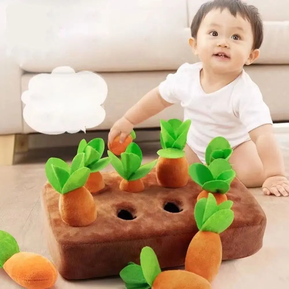 หัวไชเท้าดึงหัวไชเท้า ของเล่นปฏิสัมพันธ์ระหว่างพ่อแม่และลูก เสื่อดมกลิ่น ของเล่นเพื่อการศึกษาสำหรับเด็ก ของเล่นเคี้ยวสุนัขสัตว์เลี้ยง แครอทตุ๊กตา