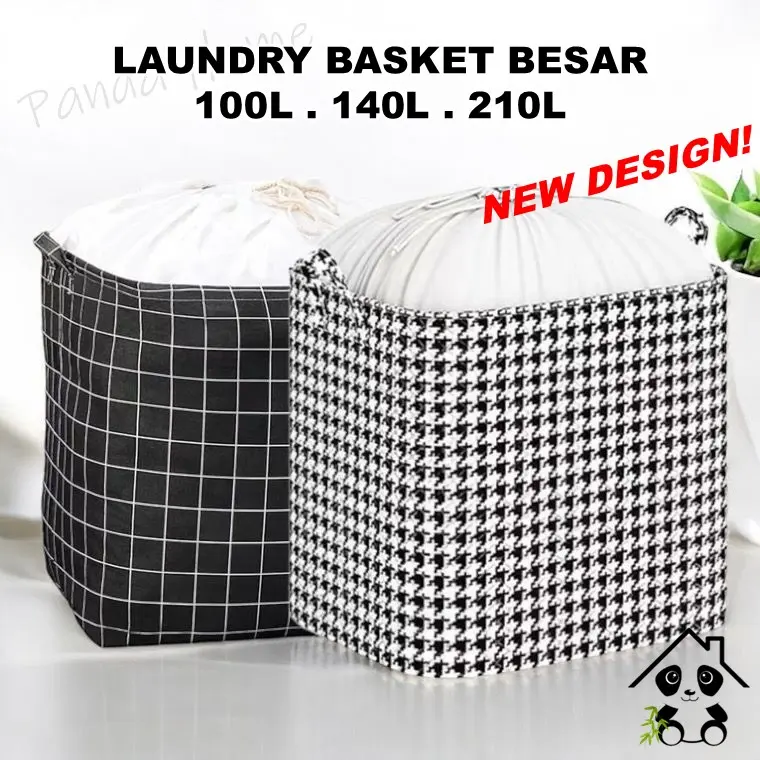 Pandahome Extra Large Laundry Basket Folding Storage Box 210L / 140L / 100L Clothes  Bakul Dobi Bakul Baju Waterproof Supplies