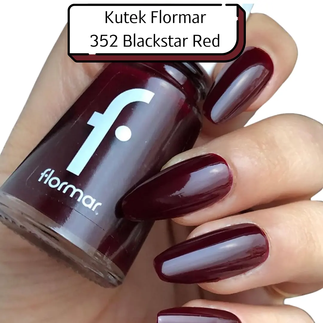 Kutek Halal Marun Flormar 352 Blackstar Red Isi 11ml Tidak Tembus Air Nail Art Glossy