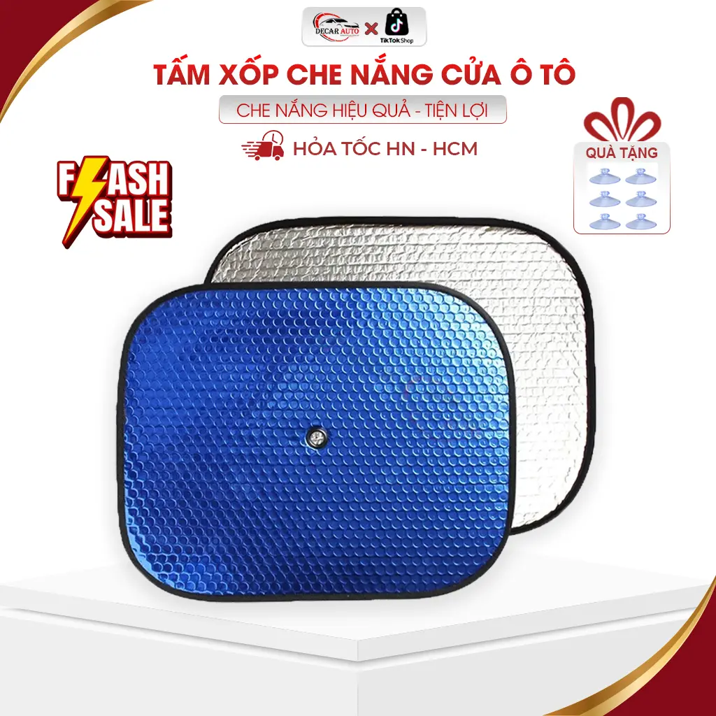 Bộ tấm chắn nắng tròn xốp dày dặn cho xe ô tô có miếng nút cố định, miếng che nắng cửa oto xe hơi cách nhiệt làm mát