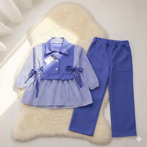KHALISA ONE SET ANAK PEREMPUAN II SET BAHAN KATUN SALUR MIX KNIT 2-10 Thn KEKINIAN Fashion anak dengan Desain Trendy dan Nyaman