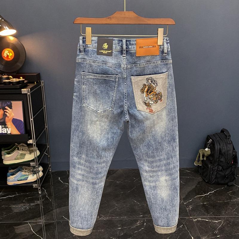 Quần Jean Nam Thêu Cao Cấp Mới 2026, Quần Jean Ống Skinny Mỏng Mát Mùa Hè, Co…