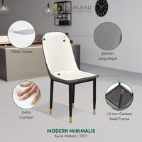 Gambar STARLEAD Kursi Makan Sandaran Kulit Modern Minimalis | Dining Chair | Cafe Chair | Dining Chair | Stylish Furniture - Putih dari STARLEAD FURNITURE Kab. Tangerang 3 Tokopedia