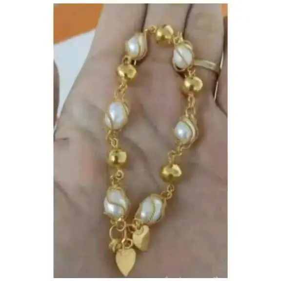 Gelang tangan Mutiara elegan termurah warna lapis Gold fhasion Bracelets