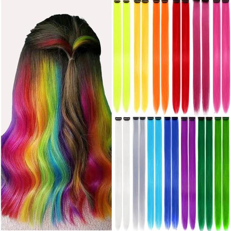 BEAUTY Wig Jepit Rambut Palsu Lurus Panjang Single Hair Extention Colourful Wanita / Klip Wig Rambut Palsu Cewek Korea Warna Warni Hair Clip Import 5