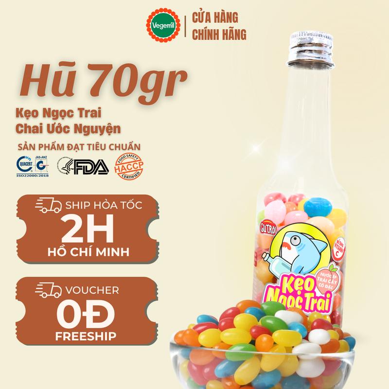 Kẹo Dẻo Ngọc Trai Hình Chai Ước Nguyện Gu Trội 70gr – Kẹo Ăn Vặt Dễ Thương Sáng