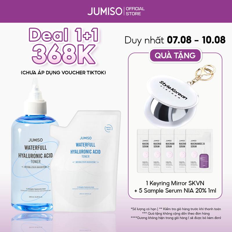 Nước hoa hồng cấp ẩm JUMISO Waterfull Hyaluronic Acid Toner 250ml