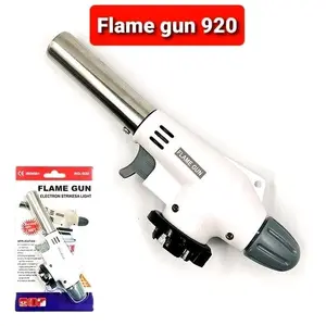 AEBRAND Flame Gun Kepala Gas Torch Portable Flame Gun Las api Pemantik - Gas Torch / Flame Gun Alat Penyembur Api Bakar BBQ Keju Creme Brulee Kompor Keramik Tabung Stainless