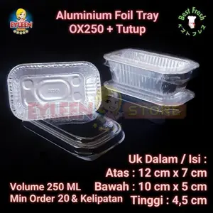Aluminium Foil Tray Ox250 / Ox 250 + Tutup Terlaris