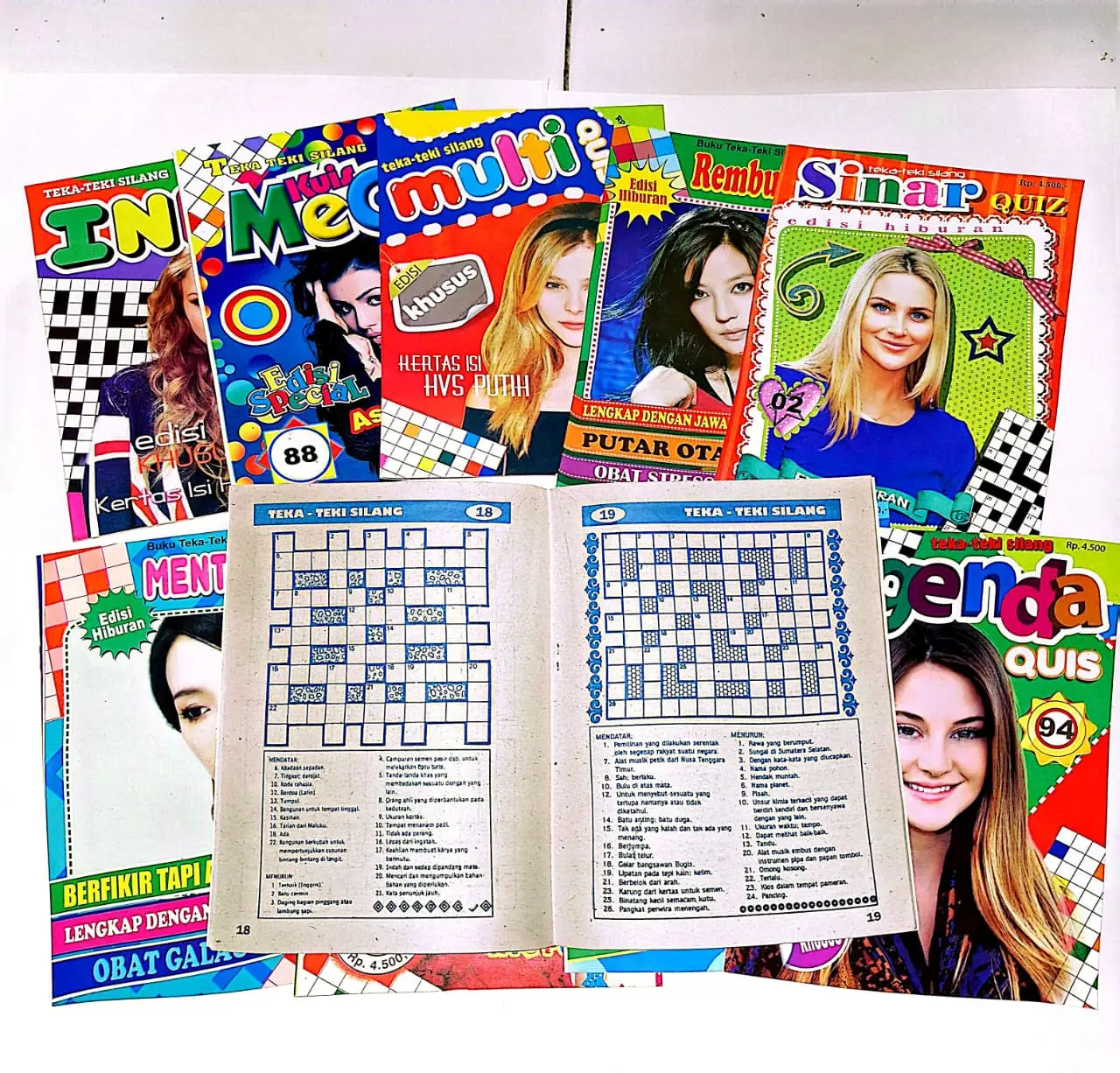 Paket 10 Pcs Teka Teki Silang Quiz Huruf Pendek