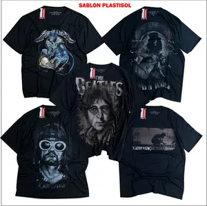 PAKET 5 PCS KAOS BAND METAL KAOS MUSIK KHUSUS HITAM READY SIZE M L XL XXL