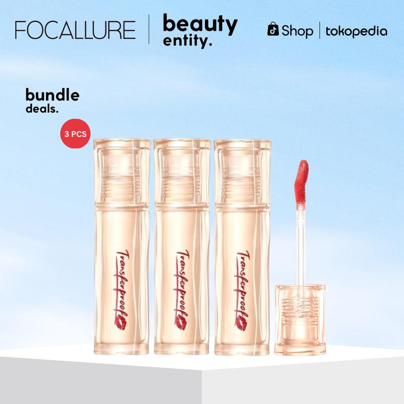 Product Introduction of (PROMO DAPAT 3PCS) FOCALLURE #TransferproofHero Transferproof Glazed Shine Lip Tint Lipstik Makeup Bibir Lipstik LipTint Waterproof Gloss Lasting 0