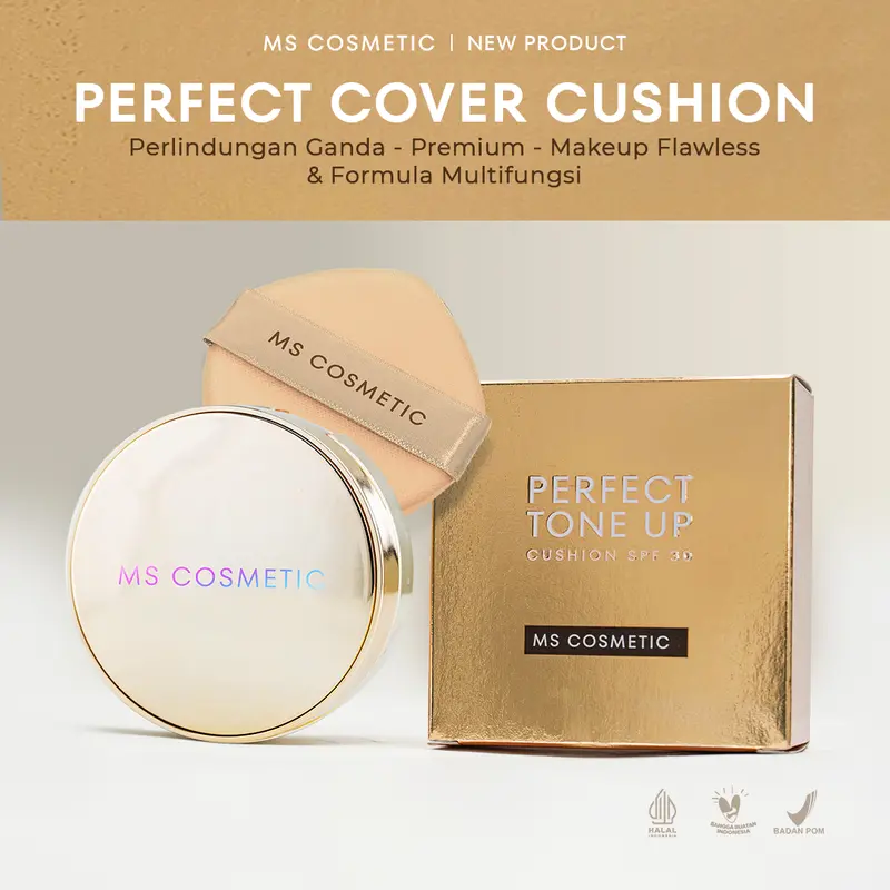 Perfect Tone Up Cushion SPF 30 - Cushion Foundation dengan kandungan Niacinamide untuk menyamarkan noda hitam sekaligus memberikan tampilan wajah cerah, lembap, dan bebas kering sepanjang hari. 1