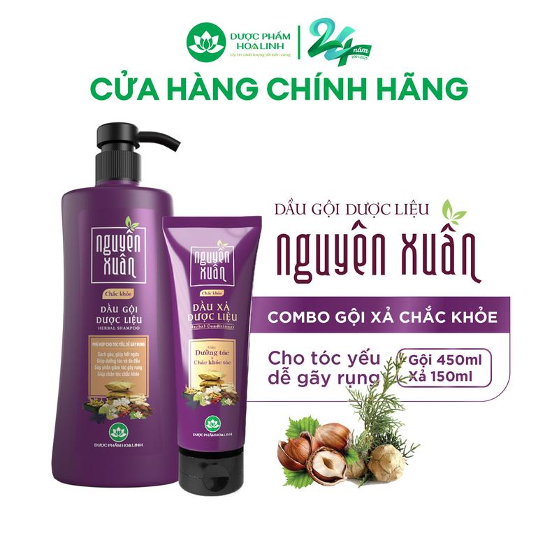 Bộ Dầu gội 470g và Dầu xả 150ml Nguyên Xuân chắc khỏe - Dành cho tóc yếu, dễ gãy rụng