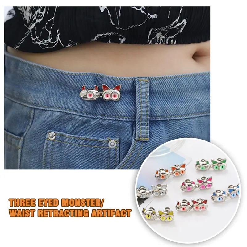 Nút Điều Chỉnh Eo Vô Hình, 1 Đôi, Nút Kim Loại, Khóa Quần Jean Có Thể Tháo Rời 2