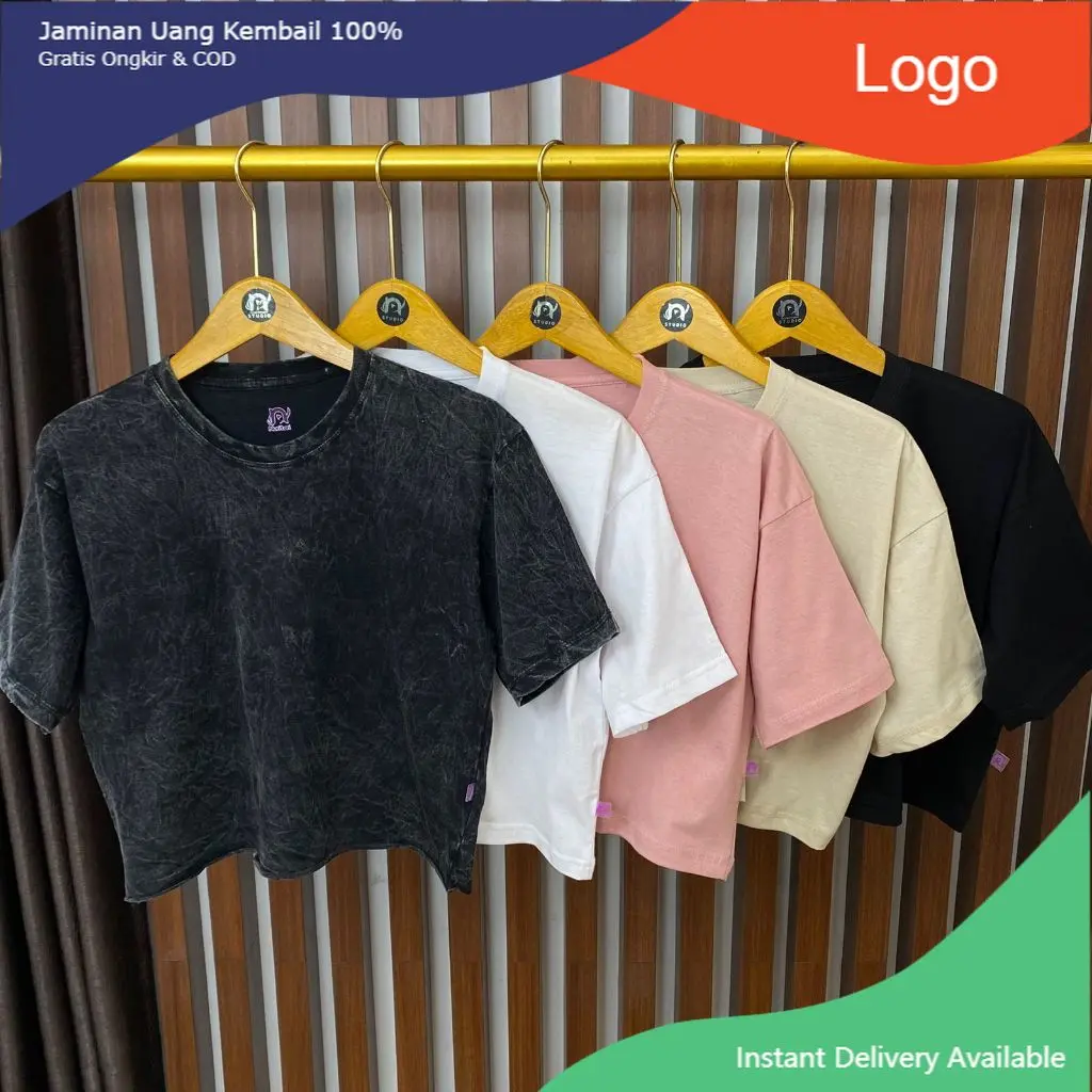 KAOS POLOS CROP TOP ATASAN WANITA COTTON COMBAD