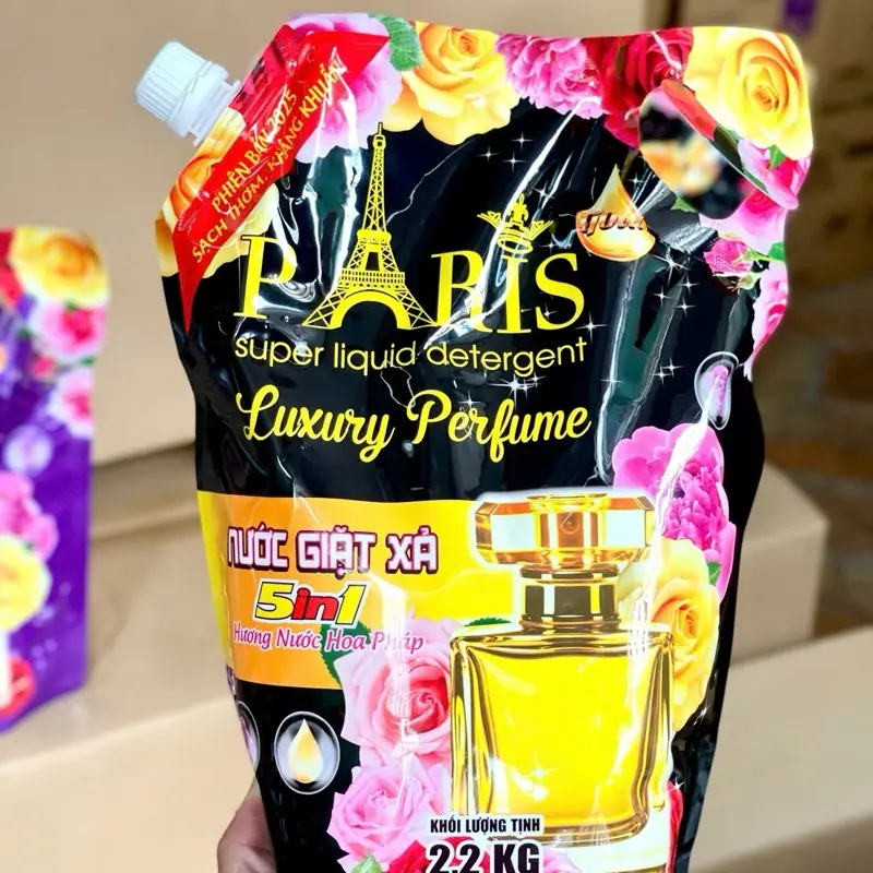 ￼[Mua 3 túi túi nước giặt xả Paris hương nước hoa đậm đặc 2lit2  , siêu tiết kiệm , (giao màu ngẫu nhiên ) tặng 1 chai nước rửa tay thiên nhien 500ml