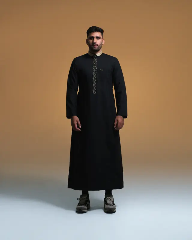 JUBAH GAMIS SHAHAMA LUXURY PREMIUM EMBROIDERY SH-112 BLACK 0