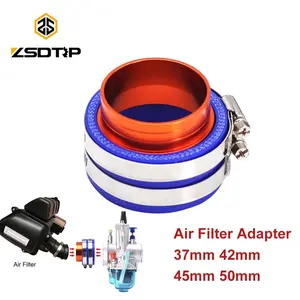 ZSDTRP Universal 37mm 42mm 45mm 50mm Aluminum Rubber Motorcycle PE PWK Carburetor Intake Air Filter Joint Interface Adapter - A