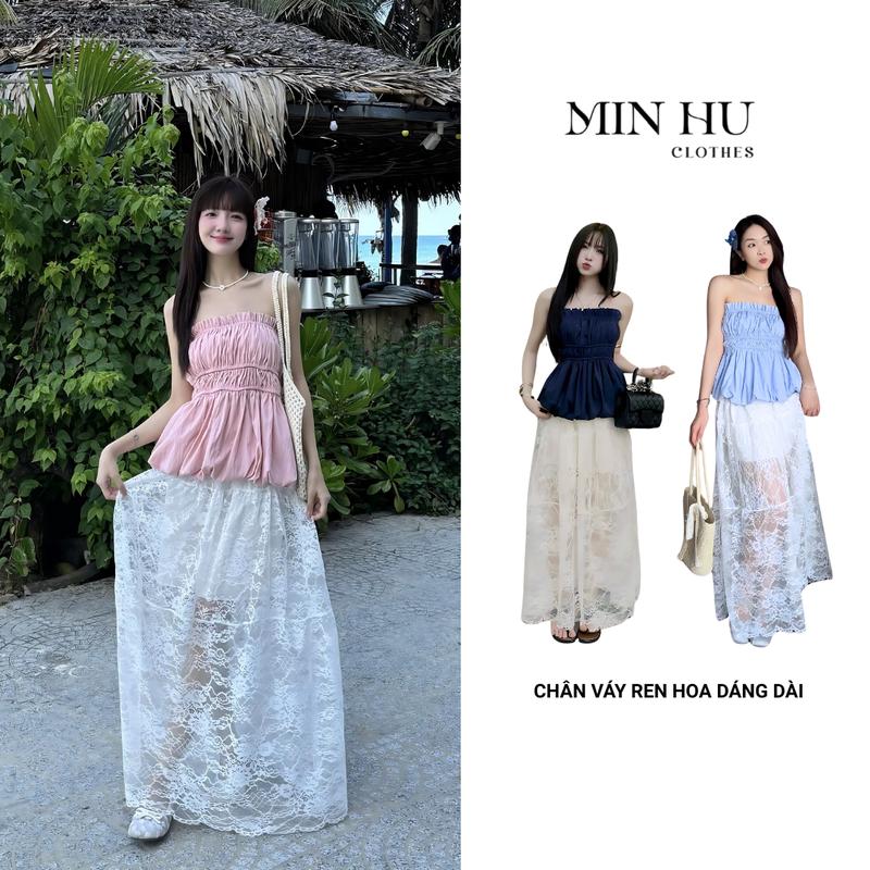 Chân Váy Maxi Ren Dáng Dài MINHU CLOTHES, Chân Váy Ren Hoa Tiểu Thư Hai Lớp Tôn Dáng
