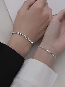 ステンレス製カップルブレスレットセット、男女兼用ラブジュエリーギフト、ロマンチックな記念日や旅行、日常使いのアクセサリー