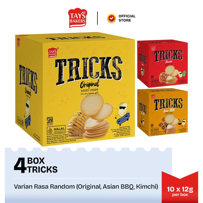 Gambar Snack Box Tricks Kentang Asli Mix Varian - 4 Box | Makanan Ringan Rasa Asia dari Tays Bakers Mart Kab. Tangerang Tokopedia