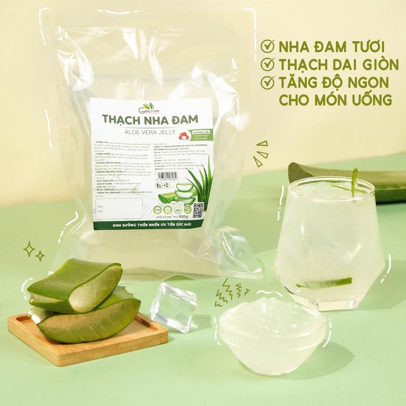 Thạch nha đam hương vải Goce - Túi 500g - Topping
