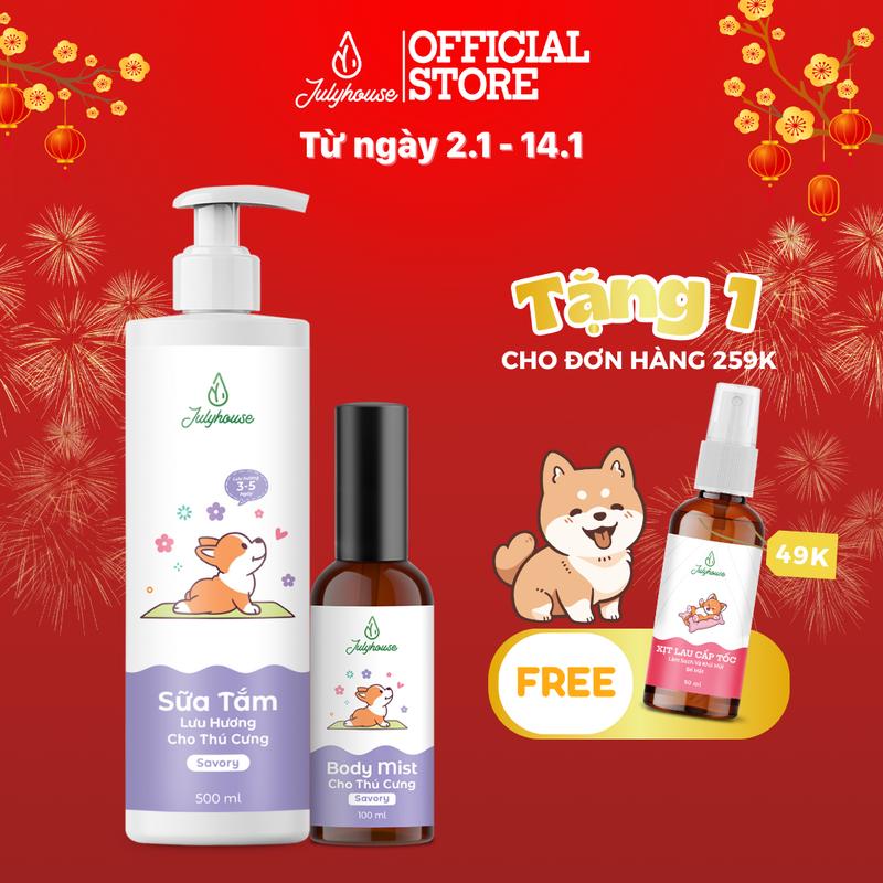 SỮA TẮM CHO CHÓ MÈO KHỬ MÙI HÔI JULYHOUSE 150ML 500ML TINH DẦU THIÊN NHIÊN AN TOÀN DƯỠNG LÔNG MỀM MƯỢT