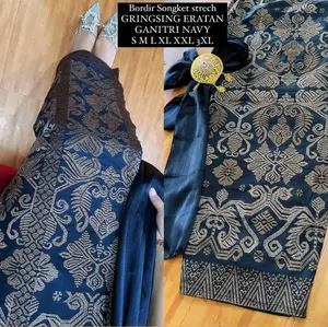 KAMEN JADI BORDIR  MOTIF GANITRI FULL STRAIT SET SELENDANG (selendang wrna random) /KAMEN BALI/KAMEN STRAIT/KAMEN BORDIR