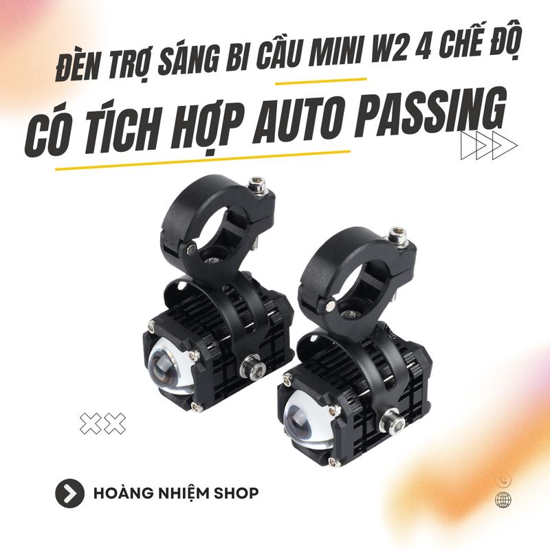 Đèn Trợ Sáng Bi Cầu Mini W2 4 Chế Độ Tích Hợp Auto Passing