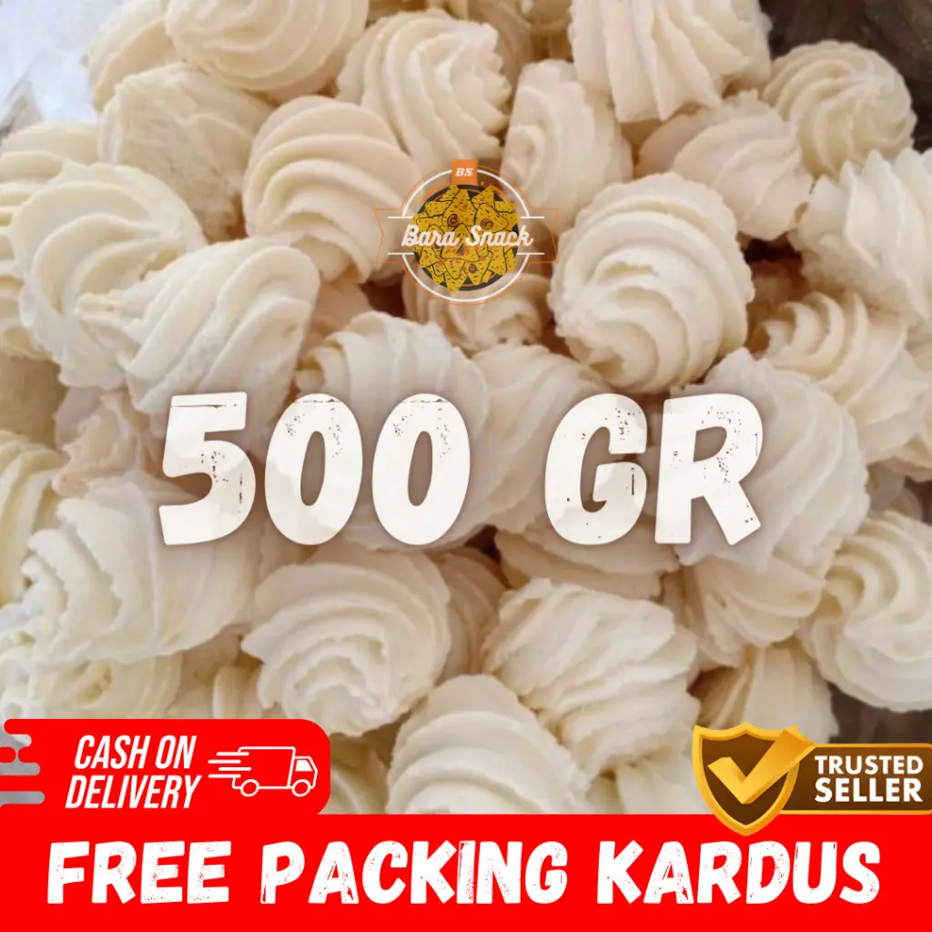 [ 500gr ] Kue Sagu Susu Mini / Kue Kering Semprit Bulat Punya Rasa / Camilan Snack Kiloan Murah -K