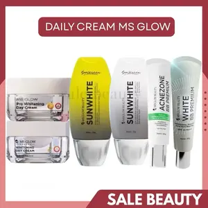 MS GLOW - ECER DAILY CREAM / DAY WHITENING / SUN WHITE / BB PREMIUM / PRO DAY CREAM / ECER CREAM PAGI / ECER CREAM SIANG / SUN WHITE VIT C / SUN WHITE PREBIOTIK Perawatan Wajah