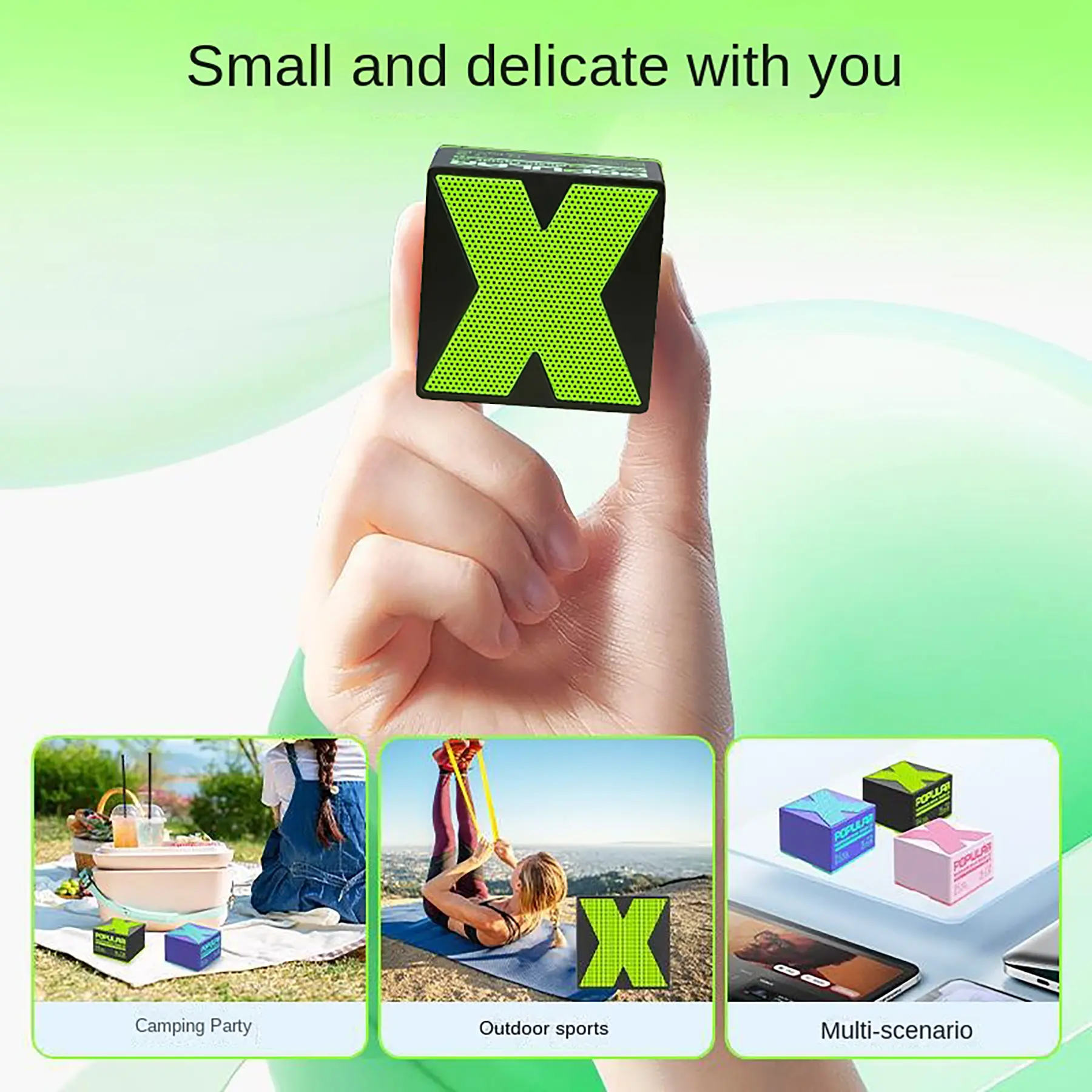 Small portable speaker with deep bass, HiFi stereo noise reduction, hands-free calling, mini portable wireless speaker Audio Smartphone