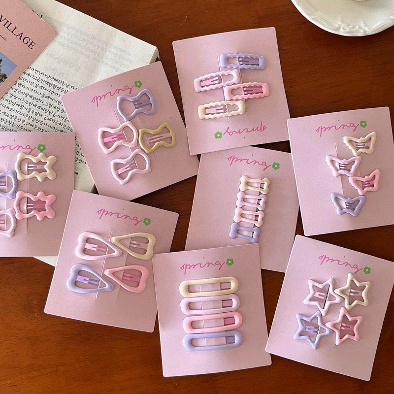 Thương Hiệu Spring - Kẹp Tóc Hình Bướm & Sao Màu Pastel Dành Cho Bé Gái - Phụ Kiện Tóc Đáng Yêu & Thời Trang