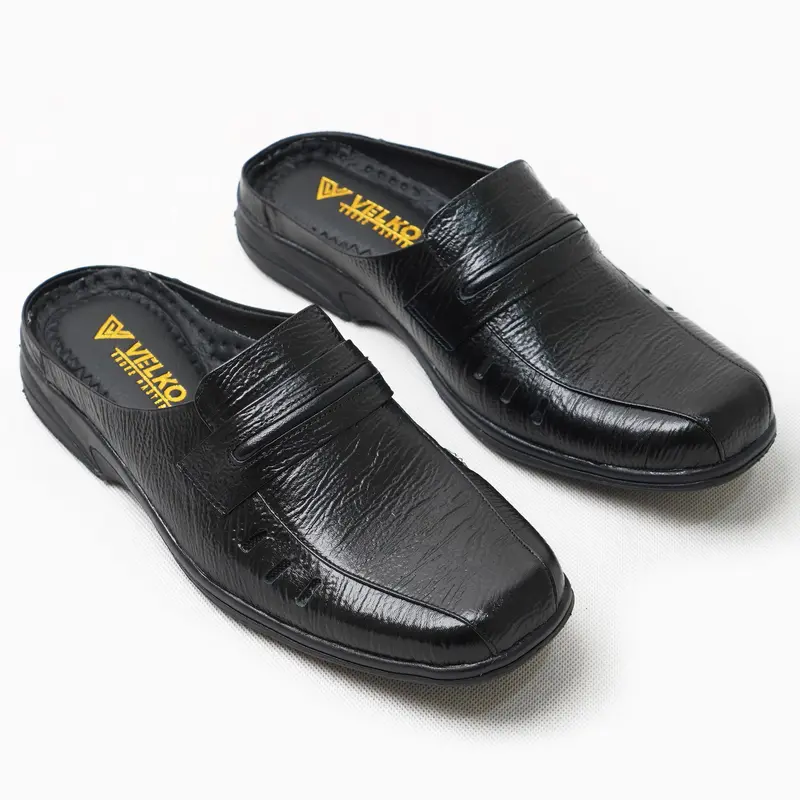 Sepatu Slop Pria Bustong Sepatu Sandal Kulit Sapi Asli Original Velko SLB - 05 sepatu sandal kulit asli Shoes 3