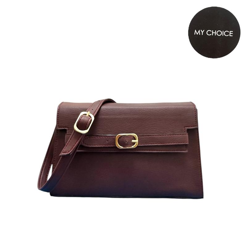 MY CHOICE NYONA 23x14x7 CM Tas Selempang Wanita / Tas kotak Bahu Perempuan Kulit / Slingbag Local Brand 0