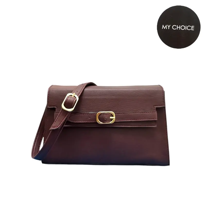 MY CHOICE NYONA 23x14x7 CM Tas Selempang Wanita / Tas kotak Bahu Perempuan Kulit / Slingbag Local Brand 0