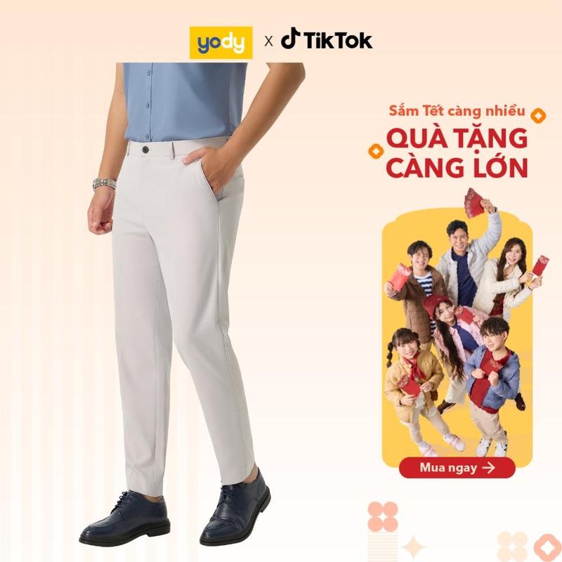  Quần Âu Nam Yody Dáng Slim Fit Cạp Chun Siêu Phẳng Lịch sự Thoải mái cả ngày - MOTR25A134 