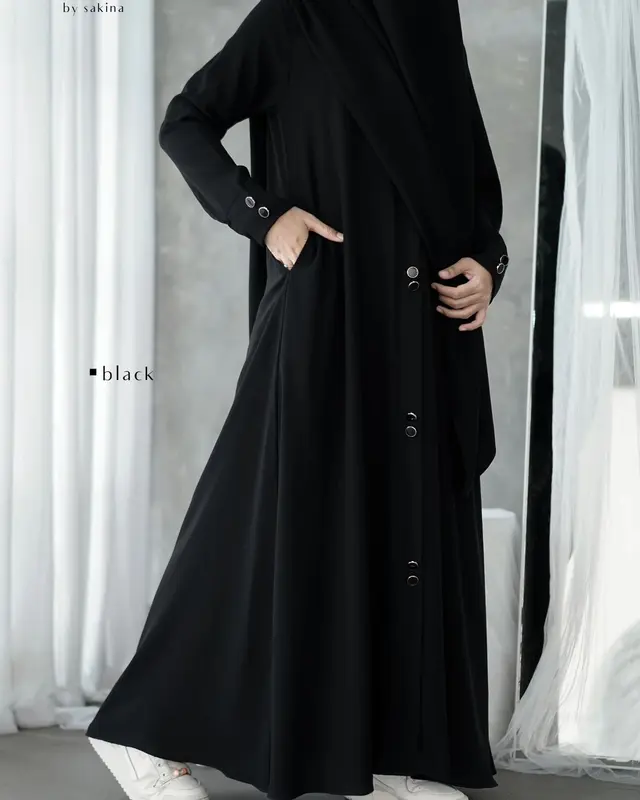 Gamis  Abaya Ayara Terbaru Gamis One Sat Khimar Bahan Crinkle Airflow Cocok Buat Umroh Haji Lebaran Muslim Wanita Syari Kondangan Dress Remaja Dewasa Nyaman 6
