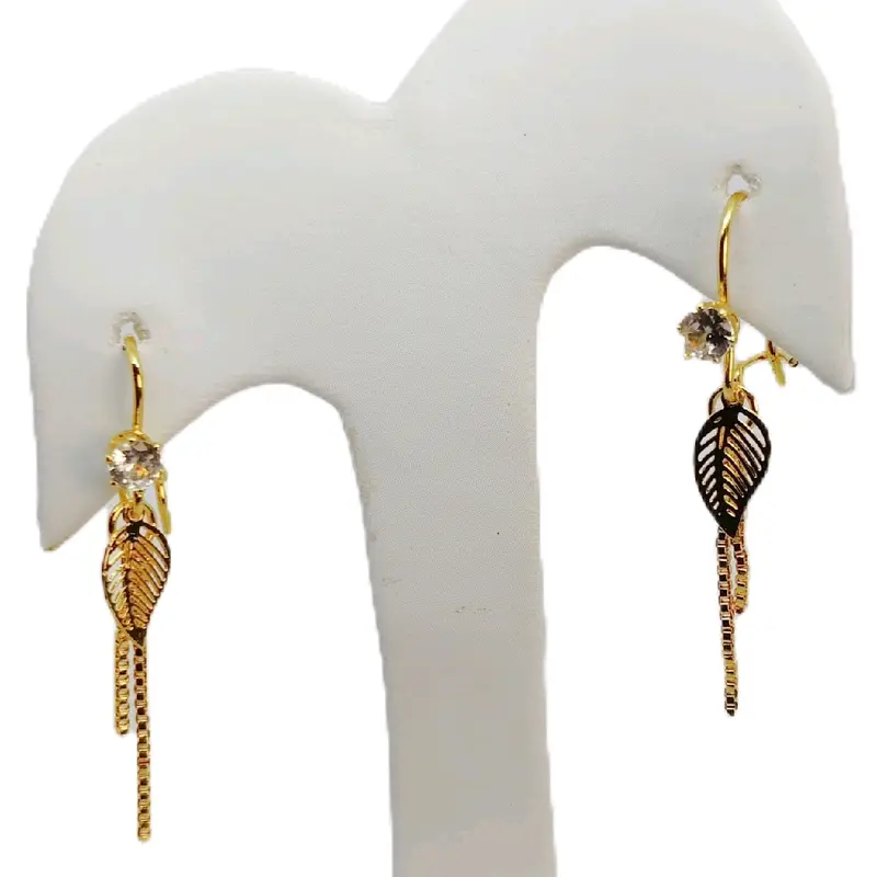 Anting jurai daun desi permata satu Hadiah Elegan  Wanita Earrings 4