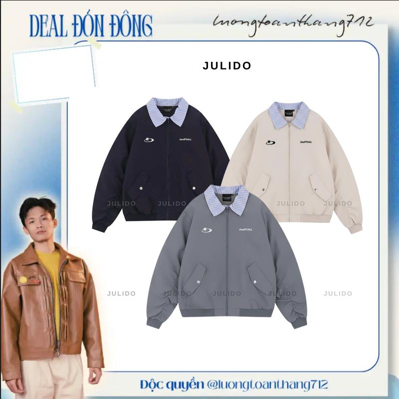   ĐỘC QUYỀN JULIDO x LƯƠNG TOÀN THẮNG  Áo Khoác Gió Tay Nhún Cổ Polo Kẻ Chất Liệu Gió Nhám Hai Lớp Cao Cấp Menswear Nam Nữ Phong Cách Thời Trang Hiện Đại Chất Liệu Cao Cấp Thiết Kế Hiện Đại 