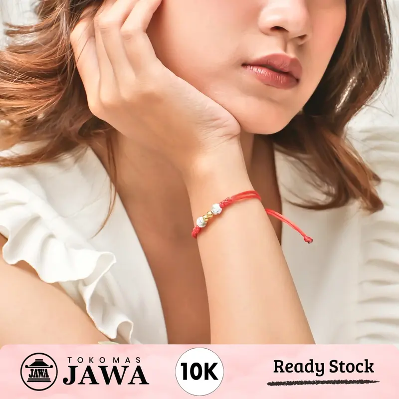 Gelang Tali Emas Giok Bunga Kadar 10 Karat - Toko Mas Jawa 6