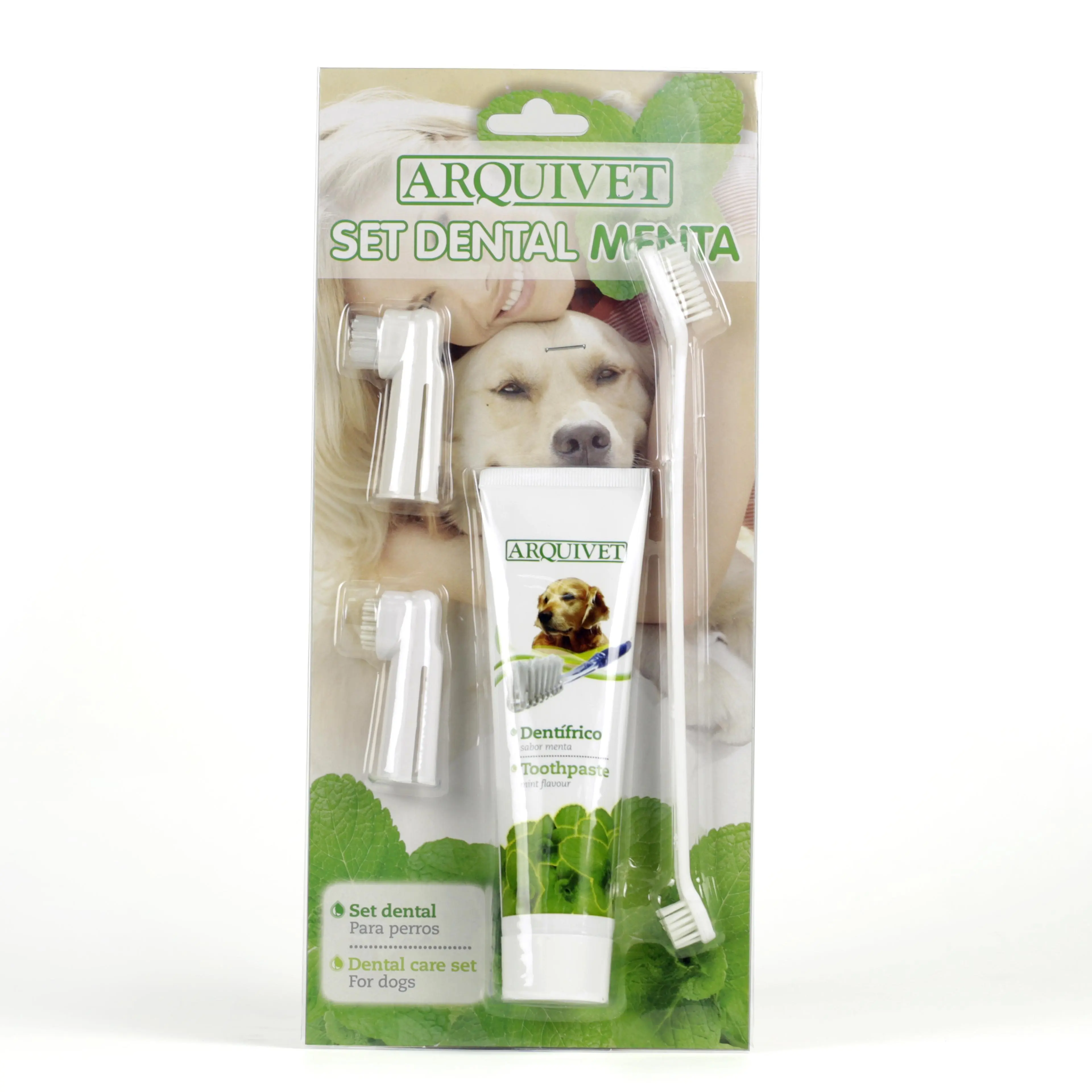 ARQUIVET SET DENTAL DOG TOOTHPASTE Pasta Odol Sikat Gigi Hewan Anjing