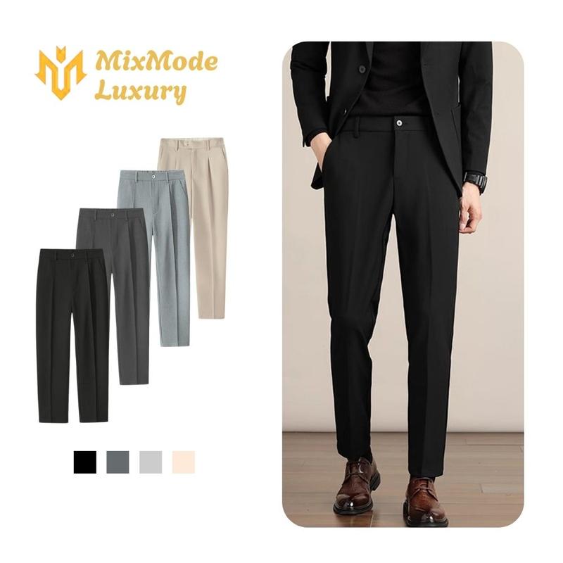 Quần Âu, Quần Tây Sidetab Chun nam SlimFit , form dáng baggy chất liệu vải cotton co dãn dễ mặc dễ phối đồ kiểu dáng Hàn Quốc