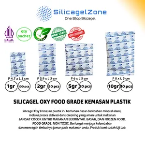 Silica Gel OXY SACHET PLASTIK FOOD GRADE 1 pack isi 100 pcs Untuk Makanan Berminyak dan FROZEN FOOD