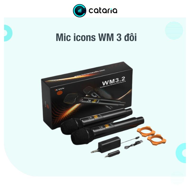  Cataria Micro Không Dây Icon WM 3.1 3.2 - Mic Cầm Tay Hát Livestream Thu Âm Karaoke Vocal Microphone WM3.2 