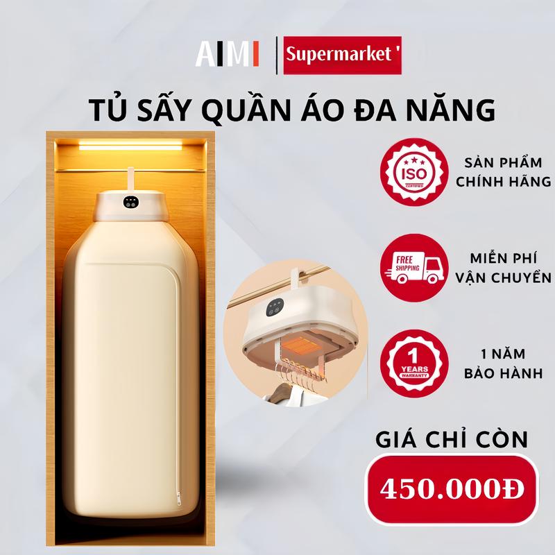 Máy Sấy Quần Áo Gấp Gọn 600W Tủ Sấy Quần Áo Di Động Mini Công Nghệ Sấy 3D Có Hẹn Giờ Tự Động Tắt Bảo Hành 3 Tháng