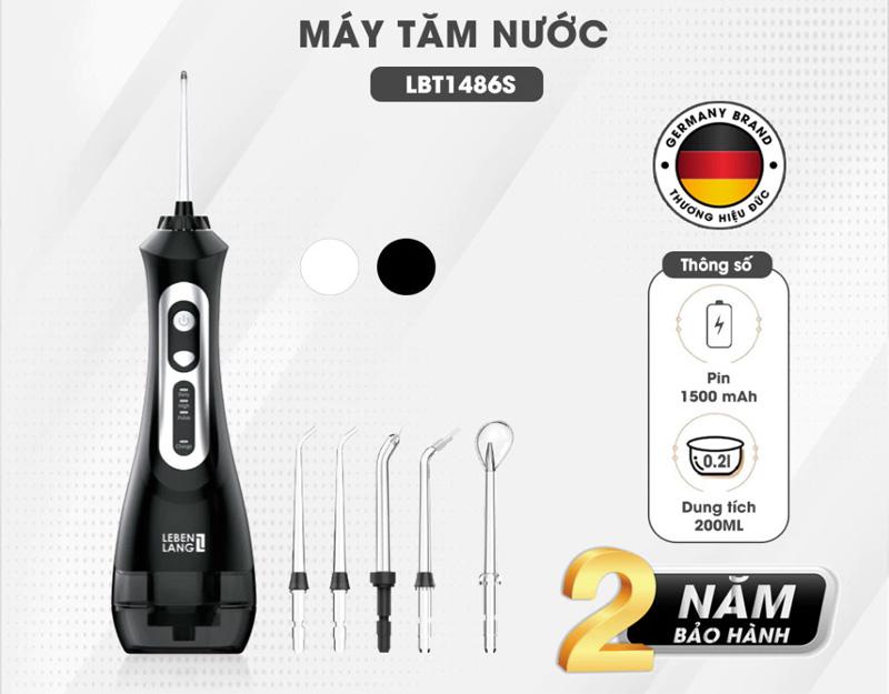 Máy tăm nước cầm tay LEBENLANG LBT1486, chống thấm nước, tặng kèm đầu xịt và túi vải đựng máy cao cấp