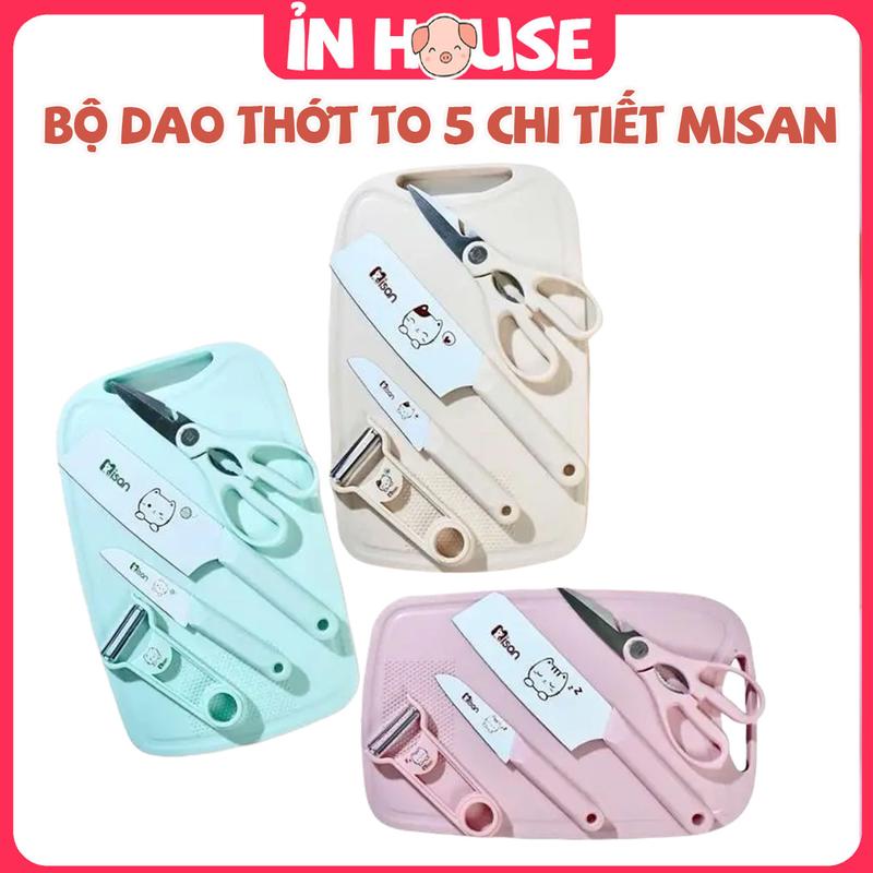 BỘ DAO THỚT TO 5CHI TIẾT MISAN COCO BEAR :thớt dao to dao bé kéo nạo